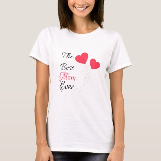 The Best Mom Ever Hearts Ball T-shirt (Voorkant)