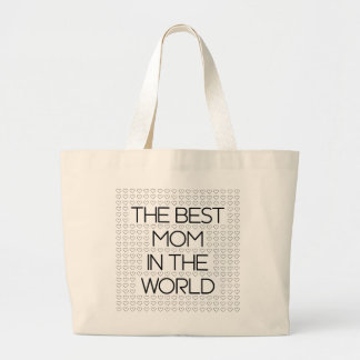 The Best Mom In The World Black Typography Grote Tote Bag