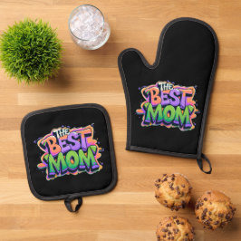 The Best mom style graffiti Ovenwant & Pannenlap Set
