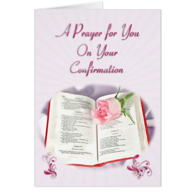 The Bible and rose prayer for Confirmation (Devant)