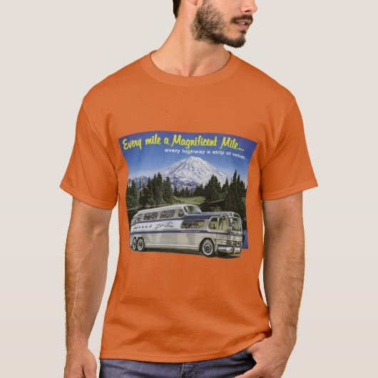 The Big Bus 1950s Adventures Start Here retro T-shirt (Voorkant)