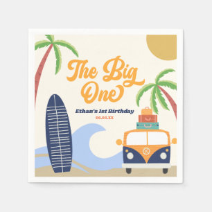 The Big One Beach Surf Blauw 1e verjaardagsfeestje Servet
