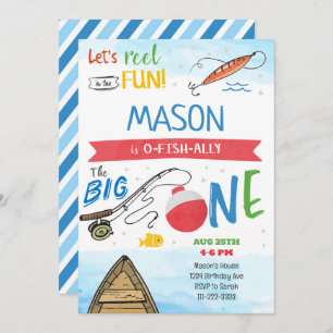 The Big One Fishing 1st Birthday Invitation
