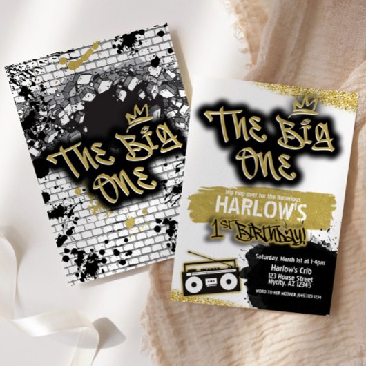 The Big One Hip Hop 1e Verjaardag uitnodiging