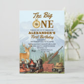 The Big One Hunting Camping 1st Birthday Kaart (Staand voorkant)