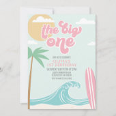 The Big One Pink Beach Birthday Invitation (Devant)