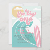 The Big One Pink Beach Birthday Invitation (Devant)