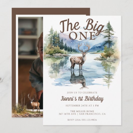 The Big One | Rustic Birthday Birthday Kaart (Voorkant / Achterkant)