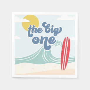 The Big One Surf Beach 1e Verjaardag Servet