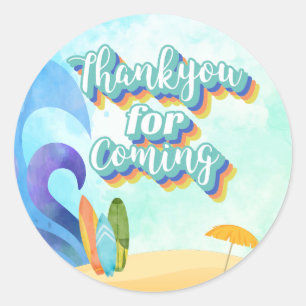 The Big One Surf Beach Verjaardag Bedankt Sticker
