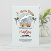 The Big One Surf Up Birthday Invitation Kaart (Staand voorkant)