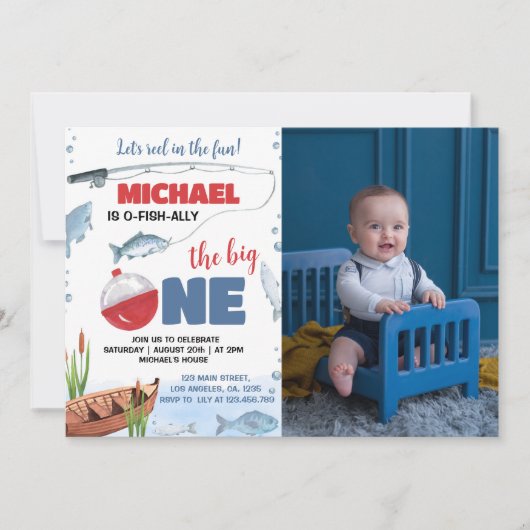 The Big One Vist 1e verjaardagsuitnodiging Kaart (Voorkant)