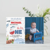 The Big One Vist 1e verjaardagsuitnodiging Kaart (Staand voorkant)