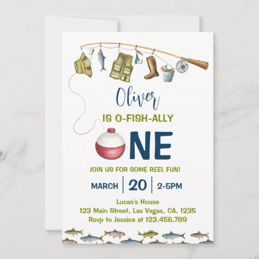 The Big One Vist 1e verjaardagsuitnodiging Kaart (Voorkant)