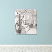 The bindery of Laurens Jansz Koster, engraved b Canvas Afdruk (Insitu (Houten vloer))