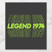 The Birth of Legends 1974  wijnlabel Wijn Etiket (Enkel label)