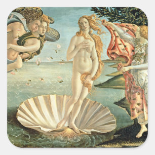 The Birth of Venus, c.1485 (tempera on canvas) Vierkante Sticker
