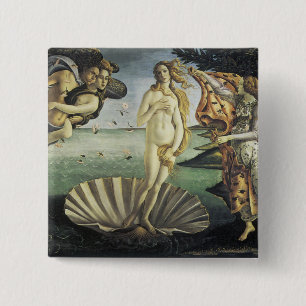 The Birth of Venus Vierkante Button 5,1 Cm