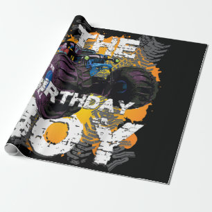 The Birthday Boy Monster Truck Matching Family Cadeaupapier