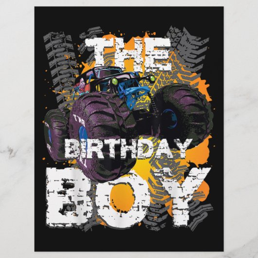 The Birthday Boy Monster Truck Matching Family Flyer (Voorkant)