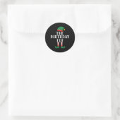 The Birthday Elf Funny Christmas Ronde Sticker (Tas)