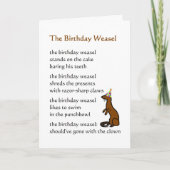 The Birthday Weasel - een grappig verjaardagsgedic Kaart (Voorkant)