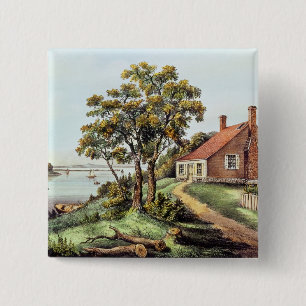 The Birthplace of Washington in Bridges Creek Vierkante Button 5,1 Cm