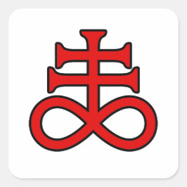 The Black Alchemist Cross Vierkante Sticker