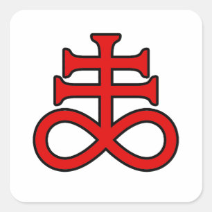 The Black Alchemist Cross Vierkante Sticker