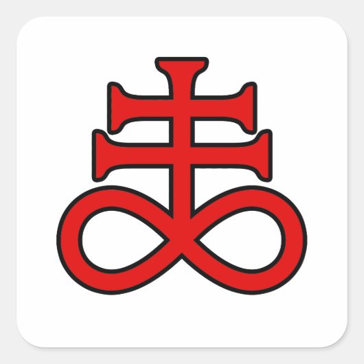 The Black Alchemist Cross Vierkante Sticker (Voorkant)