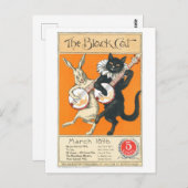 The Black Cat, maart 1896, kattenkunst Briefkaart (Voorkant / Achterkant)