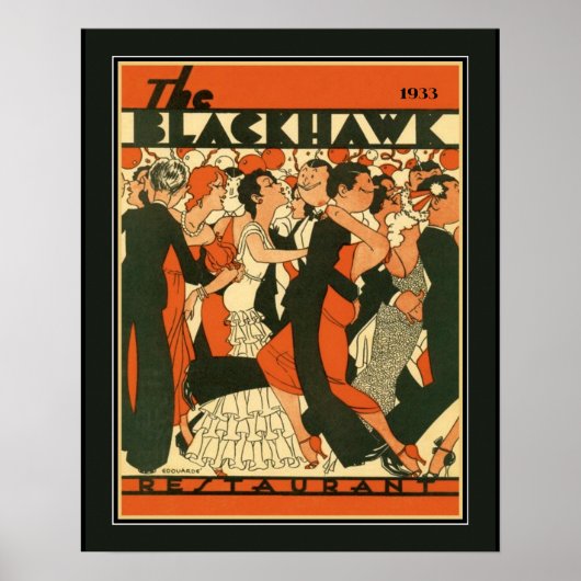 The Blackhawk Restaurant Art Deco Poster (Voorkant)