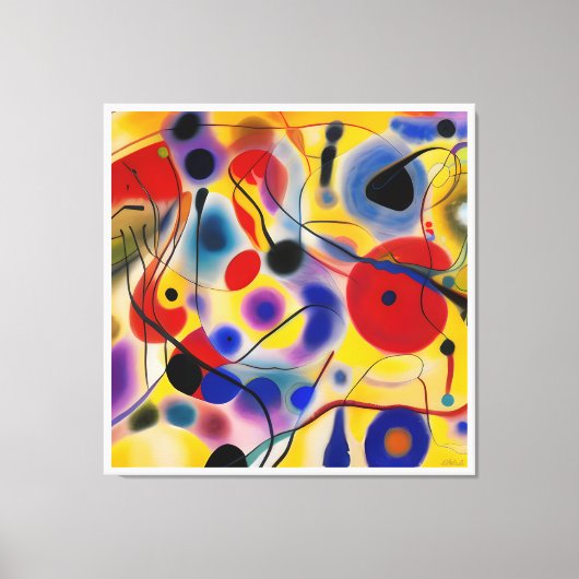 The Blue 10 Abstract Meets Red 6 Canvas Afdruk (Voorkant)