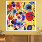 The Blue 10 Abstract Meets Red 6 Canvas Afdruk (Insitu (Woonkamer))