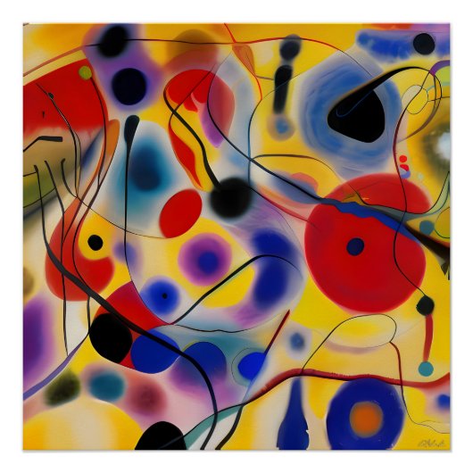 The Blue 10 Abstract Meets Red 6 Perfect Poster (Voorkant)