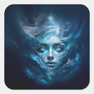 The Blue Ice Queen Vierkante Sticker