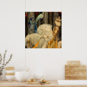 "The Bluebird" van John Bauer Poster (Keuken)