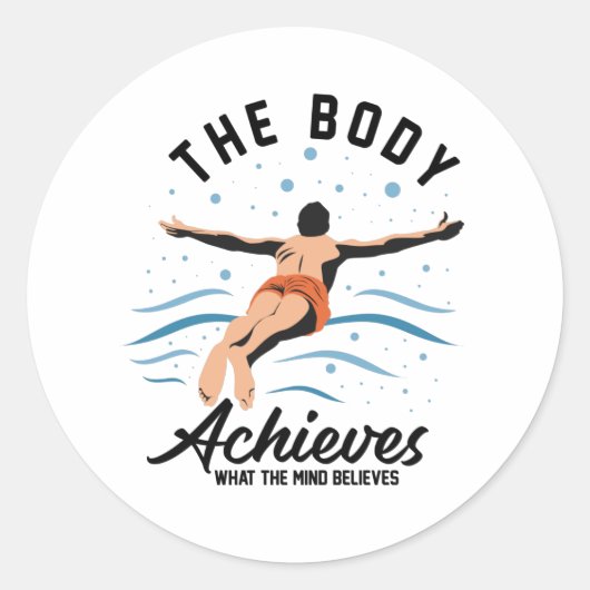 The Body Achieves What the Mind - Summer Time Ronde Sticker (Voorkant)
