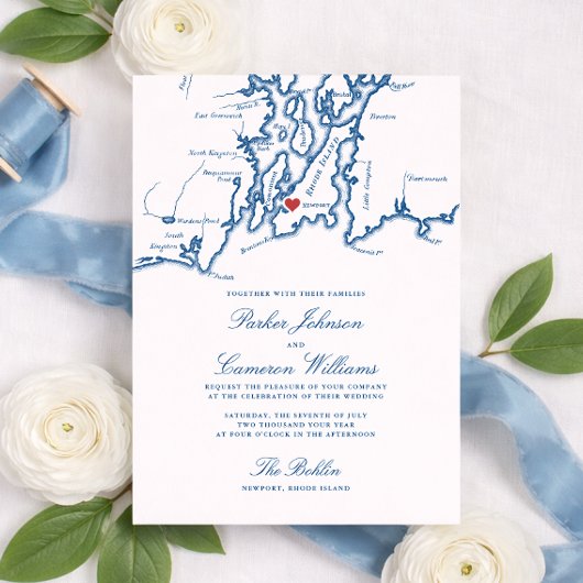 The Bohlin Wedding Invitation – Newport RI Map