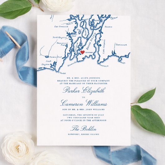 The Bohlin Wedding Invitation – Newport RI Map