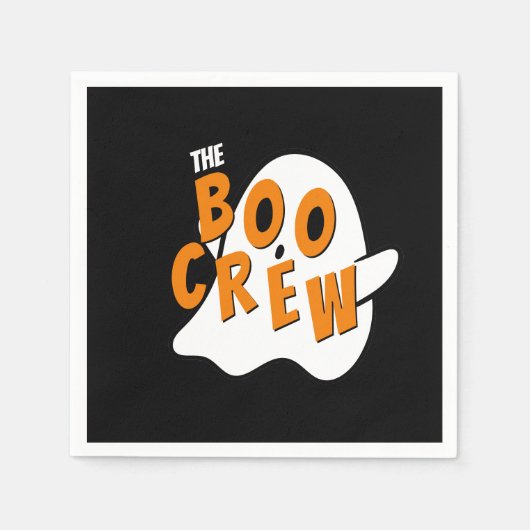 The Boo Crew Ghost Family Halloween Party Zwart Servet (Voorkant)