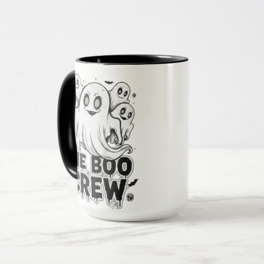 The Boo Crew Halloween Mug – Cute Spooky Ghost Cof Mok (Voorkant links)