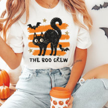 The Boo Crew Zwarte Kat Halloween T-Shirt