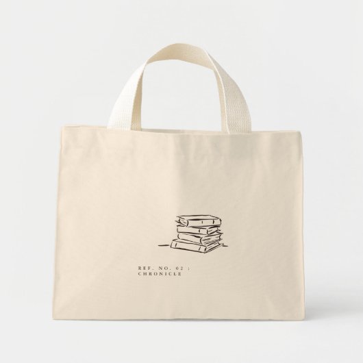 The Book Pile- Minimalist Book Lover- Tote Bag (Devant)