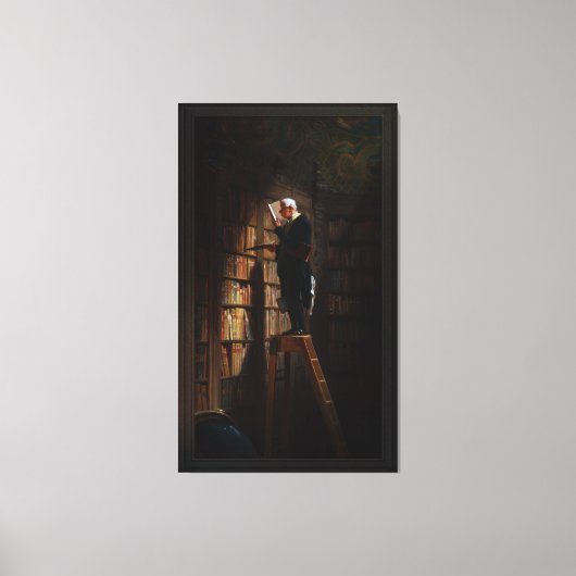 The Bookworm by Carl Spitzweg Canvas Afdruk (Voorkant)