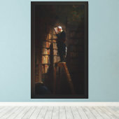 The Bookworm by Carl Spitzweg Canvas Afdruk (Insitu (Houten vloer))