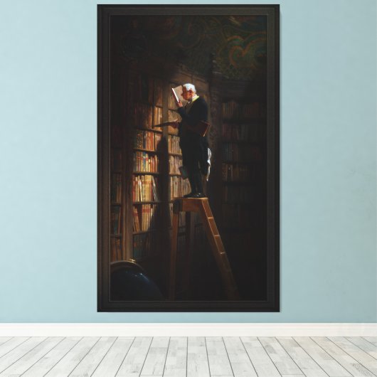 The Bookworm by Carl Spitzweg Canvas Afdruk (Insitu (Houten vloer))
