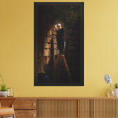 The Bookworm by Carl Spitzweg Canvas Afdruk (Insitu (Woonkamer))