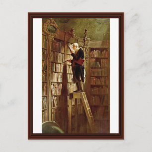 The Bookworm, door Spitzweg, Carl Briefkaart