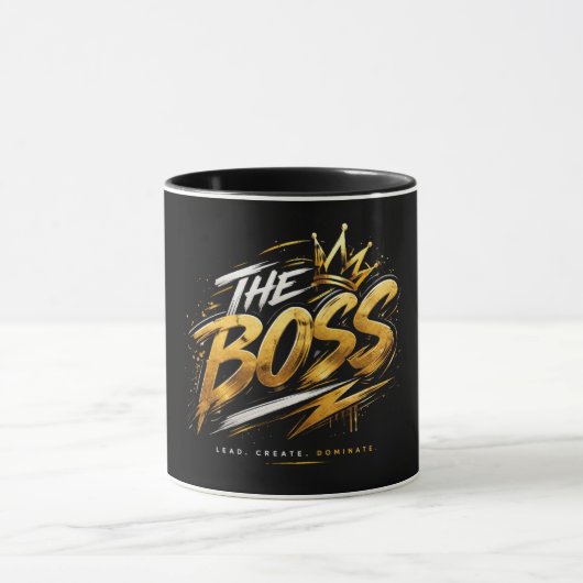 The Boss Crown – Gold Luxury Power Mug 🔥 (Centre)